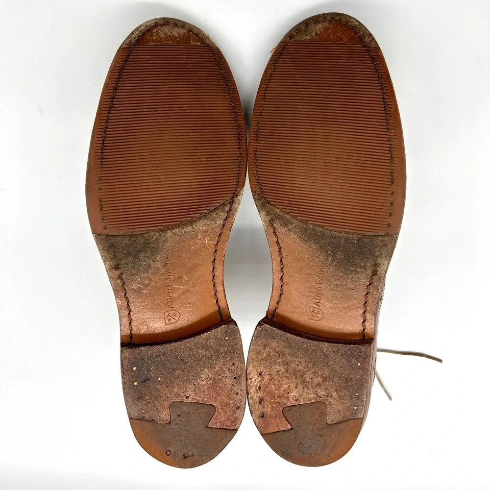 Allen Edmonds Bainbridge Cap Toe Oxford Brown Leather Mens Dress Shoes 8 D 8176‎
